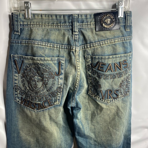 Versace unisex Jeans in Light Blue relax fit stones washed - Picture 4 of 12